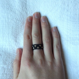 Art deco peyote gyűrű - ékszer - gyűrű - gyöngyös gyűrű - Meska.hu