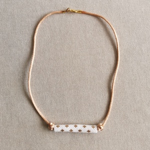 Hókristály peyote nyaklánc - ékszer - nyaklánc - gyöngyös nyaklánc - Meska.hu