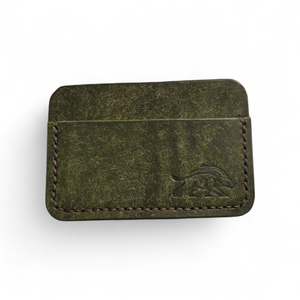 Minimalista bőr kártyatartó Kong - oliva pueblo, Táska & Tok, Pénztárca & Más tok, Pénztárca, Férfi pénztárca, Bőrművesség, Varrás, MESKA