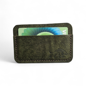 Minimalista bőr kártyatartó Kong - oliva pueblo - táska & tok - pénztárca & más tok - pénztárca - férfi pénztárca - Meska.hu