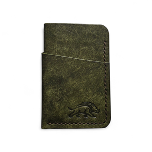 Minimalista bőr kártyatartó Xeno - oliva pueblo, Táska & Tok, Pénztárca & Más tok, Pénztárca, Férfi pénztárca, Bőrművesség, Varrás, MESKA