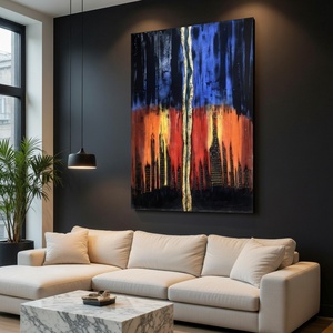 Modern absztrakt városi festmény, Művészet, Festmény, Akril, Festészet, MESKA