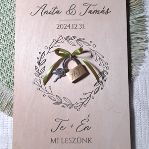 Névre szóló lakatceremónia tábla - esküvő - esküvői szett - Meska.hu