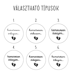Hamarosan érkezem... tábla - ruha & divat - babaruha & gyerekruha - babafotózási ruha és kellék - Meska.hu
