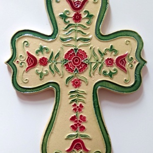 Kunok keresztje - Alföldi kun  kerámia kereszt - művészet - Meska.hu