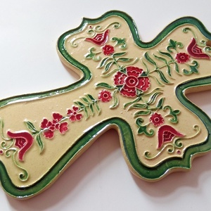 Kunok keresztje - Alföldi kun  kerámia kereszt - művészet - Meska.hu