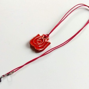 Matyó - piros tulipán nyakbavaló  - ékszer - nyaklánc - medál - Meska.hu