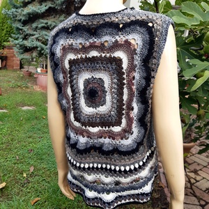 Lili horgolt  mellény, kötött, csipke, kabát, Ruha & Divat, Női ruha, Mellény, Horgolás, Kötés, MESKA