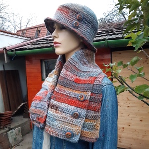  Kalap, sál, szett, horgolt, kötött: Toszkána - ruha & divat - női ruha - poncsó - Meska.hu
