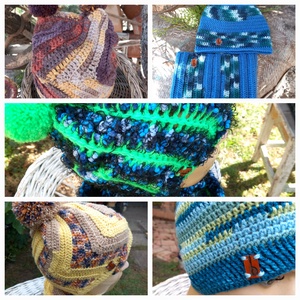 Férfi sapka, sál, szett, horgolt, kötött,  - ruha & divat - sál, sapka, kendő - sapka & sál szett - Meska.hu