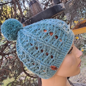 Női sapka, horgolt: Tengerzöld KIÁRUSÍTÁS! - ruha & divat - sál, sapka, kendő - sapka - Meska.hu