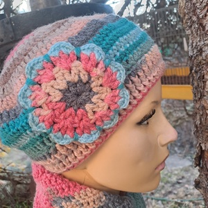 Sapka, sál, horgolt szett, Alíz - ruha & divat - sál, sapka, kendő - sapka & sál szett - Meska.hu