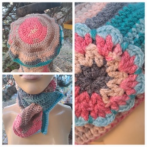 Sapka, sál, horgolt szett, Alíz - ruha & divat - sál, sapka, kendő - sapka & sál szett - Meska.hu