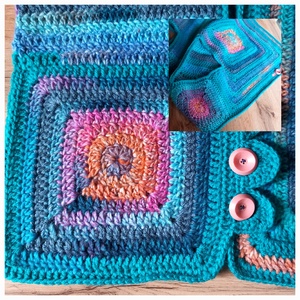 Turchese mellény, horgolt, egyedi - ruha & divat - női ruha - mellény - Meska.hu