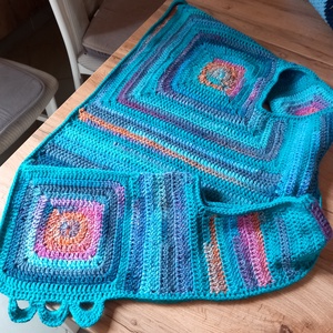 Turchese mellény, horgolt, egyedi - ruha & divat - női ruha - mellény - Meska.hu