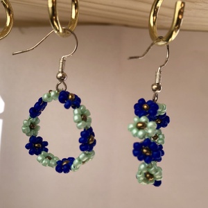 BabyFlower 007, Ékszer, Fülbevaló, Lógós kerek fülbevaló, Gyöngyfűzés, gyöngyhímzés, Ékszerkészítés, MESKA