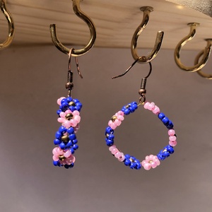 BabyFlower 005, Ékszer, Fülbevaló, Lógós kerek fülbevaló, Ékszerkészítés, Gyöngyfűzés, gyöngyhímzés, MESKA