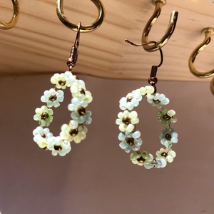 BabyFlower 004 - ékszer - fülbevaló - lógós kerek fülbevaló - Meska.hu