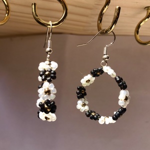 BabyFlower 003, Ékszer, Fülbevaló, Lógós kerek fülbevaló, Ékszerkészítés, Gyöngyfűzés, gyöngyhímzés, MESKA