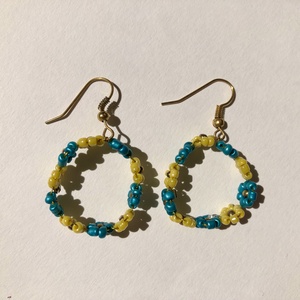 BabyFlower 002, Ékszer, Fülbevaló, Lógós kerek fülbevaló, Ékszerkészítés, Gyöngyfűzés, gyöngyhímzés, MESKA