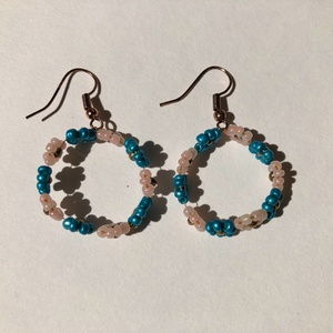 BabyFlower 001, Ékszer, Fülbevaló, Lógós kerek fülbevaló, Ékszerkészítés, Gyöngyfűzés, gyöngyhímzés, MESKA