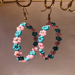 FlowerPower 005 - ékszer - fülbevaló - lógós kerek fülbevaló - Meska.hu