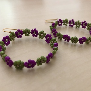 FlowerPower 004 - ékszer - fülbevaló - lógós kerek fülbevaló - Meska.hu