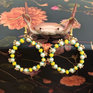 Sunshine 001 - ékszer - fülbevaló - lógós kerek fülbevaló - Meska.hu