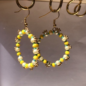 Sunshine 001 - ékszer - fülbevaló - lógós kerek fülbevaló - Meska.hu