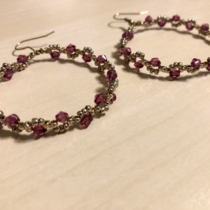 Diamond 002, Ékszer, Fülbevaló, Lógós kerek fülbevaló, Ékszerkészítés, Gyöngyfűzés, gyöngyhímzés, MESKA