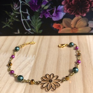 GoldDaisy 001 - ékszer - karkötő - charm karkötő - Meska.hu