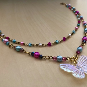 Fairytale G01, Ékszer, Nyaklánc, Gyöngyös nyaklánc, Ékszerkészítés, Gyöngyfűzés, gyöngyhímzés, MESKA