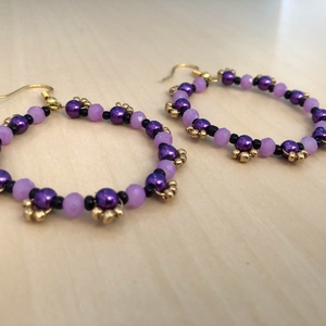 Sunshine 002, Ékszer, Fülbevaló, Lógós kerek fülbevaló, Ékszerkészítés, Gyöngyfűzés, gyöngyhímzés, MESKA