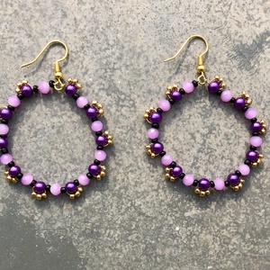 Sunshine 002 - ékszer - fülbevaló - lógós kerek fülbevaló - Meska.hu