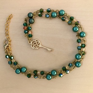 SecretGarden G02, Ékszer, Nyaklánc, Medálos nyaklánc, Ékszerkészítés, Gyöngyfűzés, gyöngyhímzés, MESKA