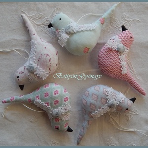 Shabby Chic madárkák - otthon & életmód - dekoráció - fali és függő dekoráció - falra akasztható dekor - Meska.hu