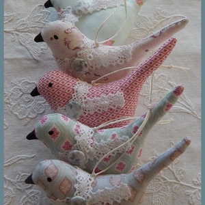Shabby Chic madárkák - otthon & életmód - dekoráció - fali és függő dekoráció - falra akasztható dekor - Meska.hu