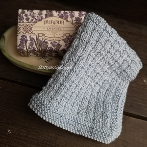 Kötött törlőkendő - kék - szépségápolás - arcápolás - arclemosó - Meska.hu