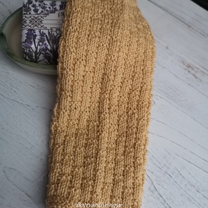 Kötött törlőkendő - mustár - szépségápolás - arcápolás - arclemosó - Meska.hu