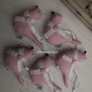 Textil madárkák - fáradtrózsaszín - karácsony - karácsonyi lakásdekoráció - karácsonyfadíszek - Meska.hu