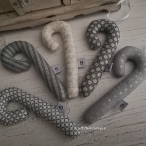 Karácsonyi cukorpálcák - szürke / ezüst - Meska.hu