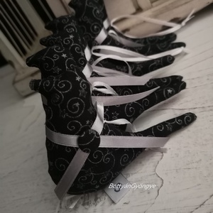Textil madárkák - fekete - ezüst - karácsony - karácsonyi lakásdekoráció - karácsonyfadíszek - Meska.hu