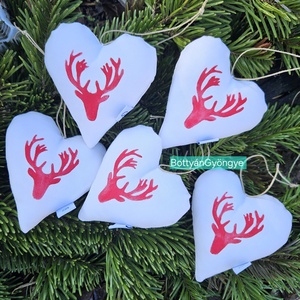 Karácsonyi szarvas fejes szívek - nagy - karácsony - karácsonyi lakásdekoráció - karácsonyi manók, figurák - Meska.hu