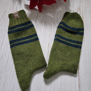 Csíkos kötött zokni  - ruha & divat - cipő & papucs - zokni - Meska.hu