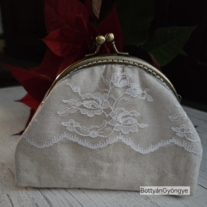 Szőttes tárca csipkével  - táska & tok - pénztárca & más tok - aprópénztartó - Meska.hu