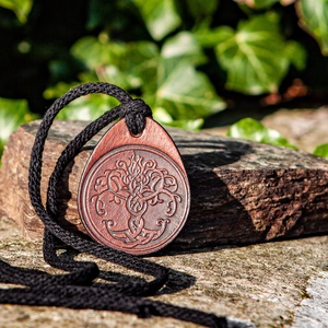 Élet Fája, Yggdrasil bőr medál - Viking stílus, Ékszer, Nyaklánc, Medál, Bőrművesség, MESKA