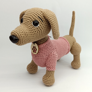 Tacskó kutyus, Játék & Sport, Plüssállat & Játékfigura, Más figura, Horgolás, MESKA