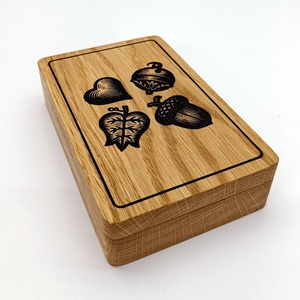 Kártyatartó doboz, magyarkártyához, tölgyfából - Meska.hu