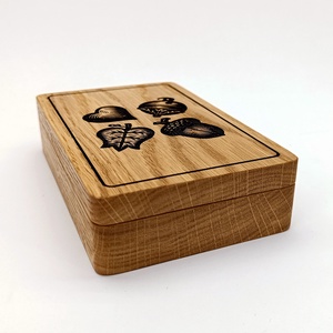 Kártyatartó doboz, magyarkártyához, tölgyfából - otthon & életmód - dekoráció - asztal és polc dekoráció - díszdoboz - Meska.hu