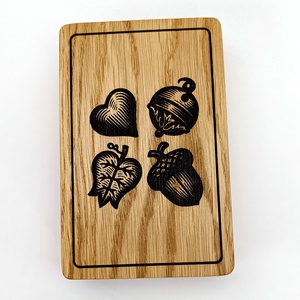 Kártyatartó doboz, magyarkártyához, tölgyfából - otthon & életmód - dekoráció - asztal és polc dekoráció - díszdoboz - Meska.hu